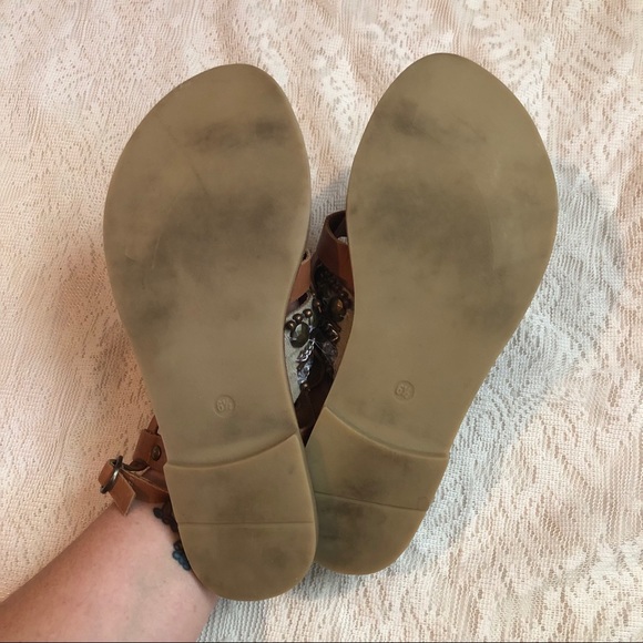 Diba boho embellished leather sandals - Picture 6 of 8